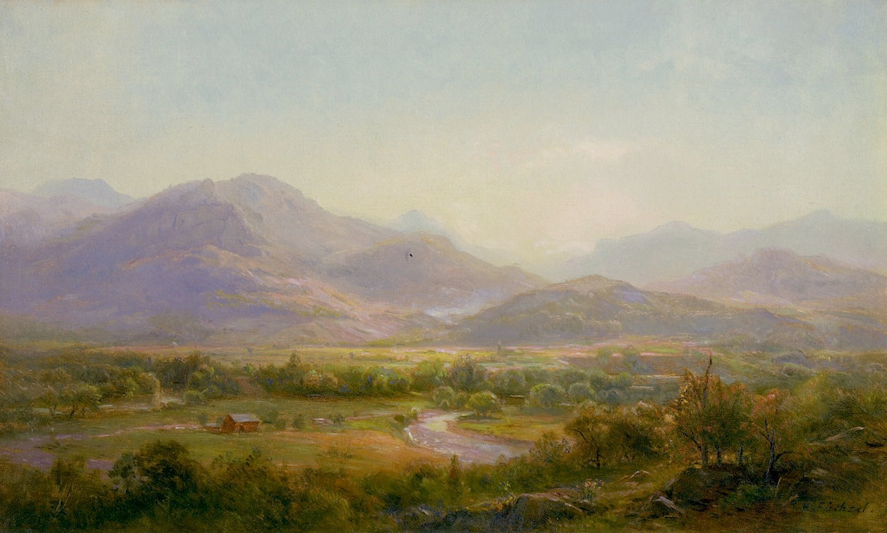 View of the Valley, vintage artwork by Hermann Fuechsel, 12x8" (A4) Poster