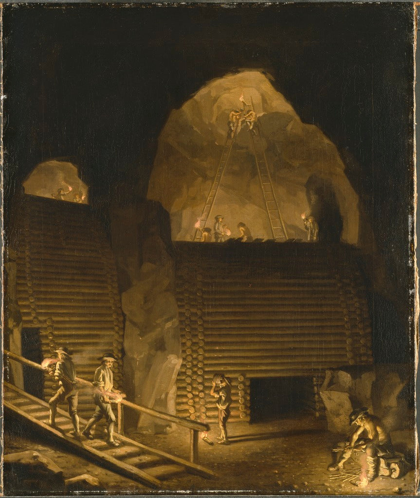 Falun Copper Mine, vintage artwork by Pehr Hilleström, 12x8" (A4) Poster