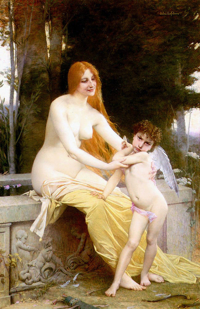 L’amour blesse (Love Hurts), vintage artwork by Jules Joseph Lefebvre, 12x8" (A4) Poster