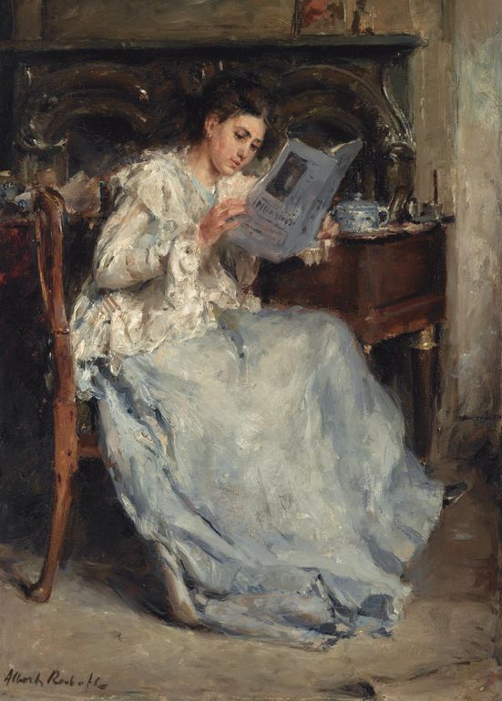 Tjieke Roelofs Reading by Albert Roelofs,16x12(A3) Poster