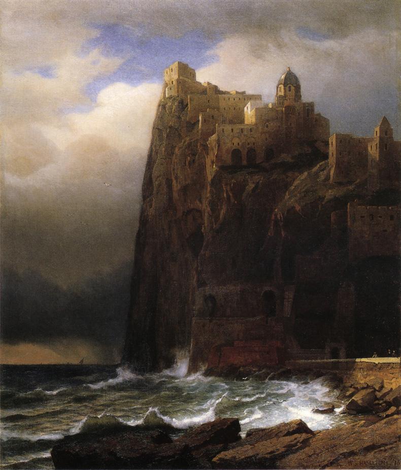 Coastal Cliffs, vintage artwork by William Stanley Haseltine, 12x8" (A4) Poster