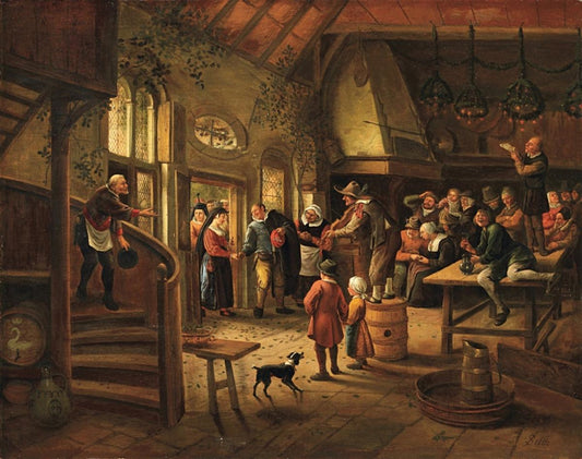 The Arrival of the Bride, vintage artwork by Jan Havicksz. Steen, 12x8" (A4) Poster
