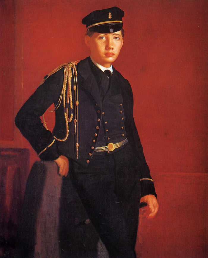 Achille De Gas in the Uniform of a Cadet, vintage artwork by Edgar Degas, 12x8