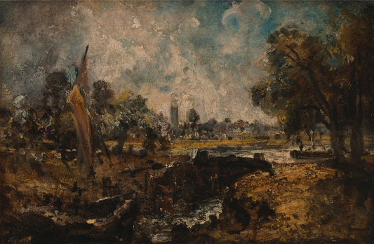 Dedham Lock, vintage artwork by John Constable, 12x8" (A4) Poster