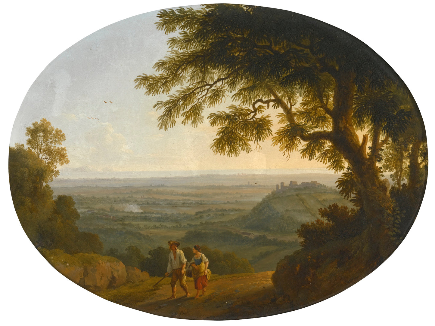 A View Across the Alban Hills, vintage artwork by Jakob Philipp Hackert, 12x8" (A4) Poster