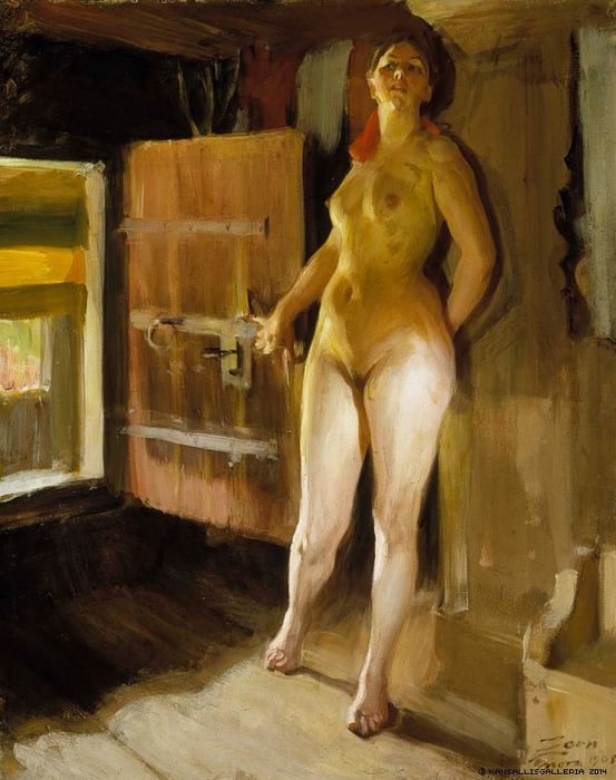 At the Door of the Loft by Anders Zorn,A3(16x12")Poster