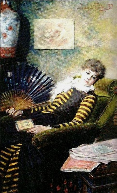 Lady with the Fan by Jenny Nystrom,A3(16x12")Poster