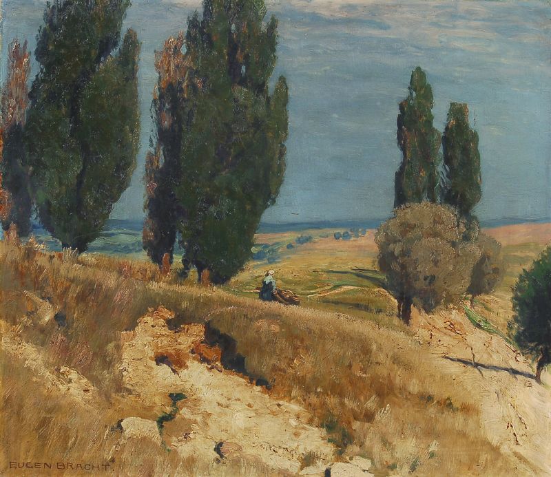Late Summer Day on the Heath (Spätsommertag in der Heide), vintage artwork by Eugen Felix Prosper Bracht, 12x8" (A4) Poster