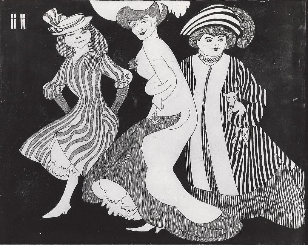 Cocottes, vintage artwork by Axel Torneman, 12x8" (A4) Poster
