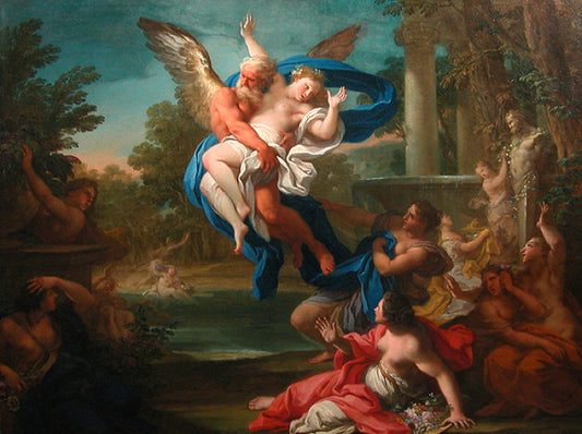 Boreas Abducting Oreithyia, vintage artwork by Sebastiano Conca, 12x8" (A4) Poster