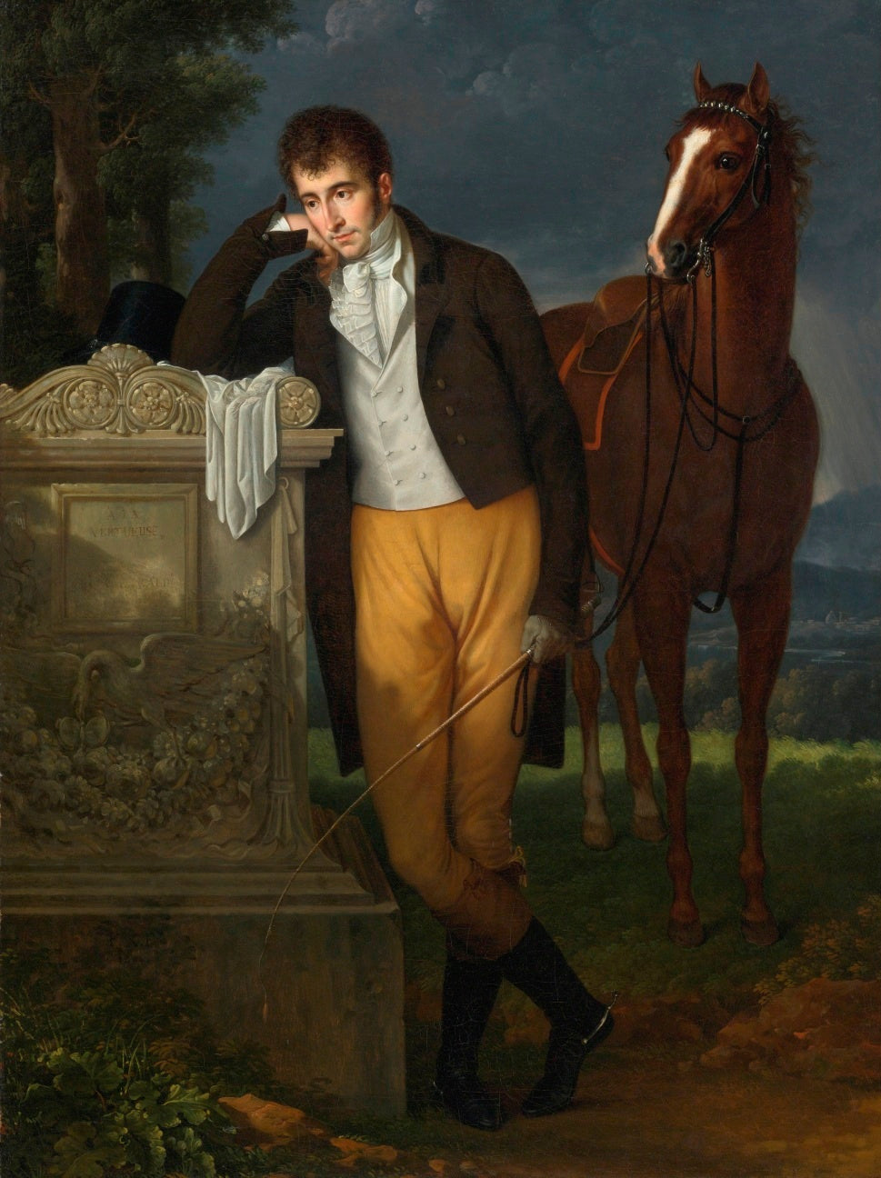 Portrait of Marquis Don Luigi Grimaldi della Pietra, vintage artwork by François-Xavier Fabre, 12x8" (A4) Poster