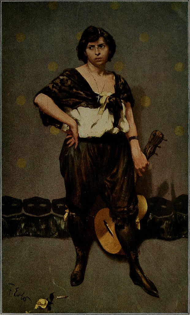 Woman with Guitar by Fritz Erler,A3(16x12")Poster