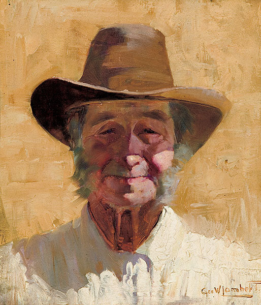 Portrait of Old Joe, vintage artwork by George W. Lambert, 12x8" (A4) Poster