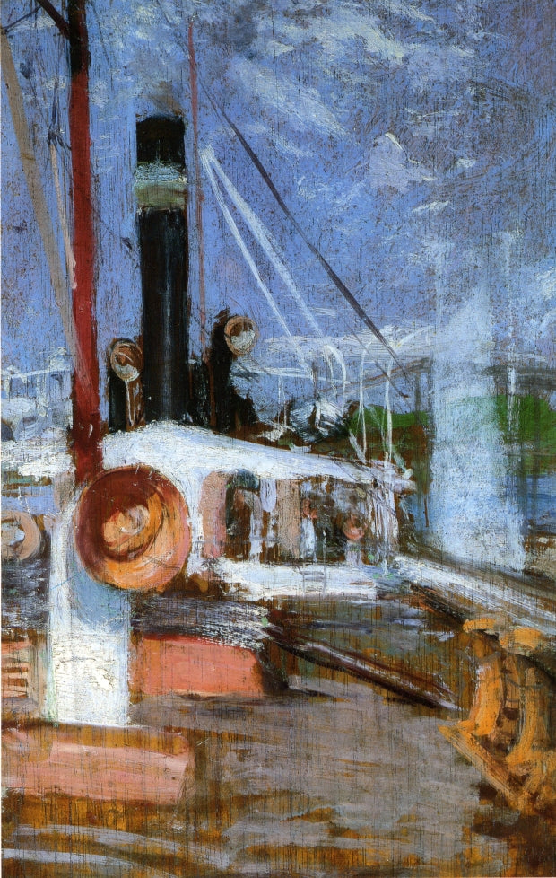 Aboard a Steamer, vintage artwork by John Twachtman, 12x8" (A4) Poster