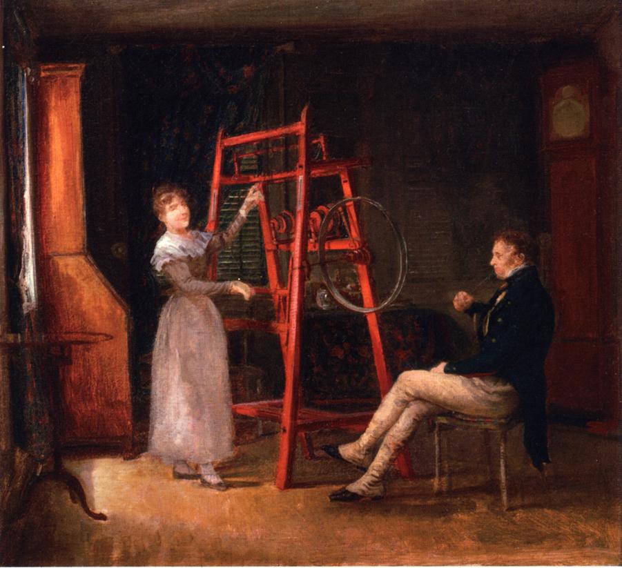 Spinning Jenny, vintage artwork by Edward Lamson Henry, 12x8" (A4) Poster
