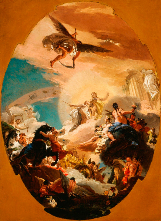 Apollo and Phaëthon, vintage artwork by Giovanni Battista Tiepolo, 12x8" (A4) Poster