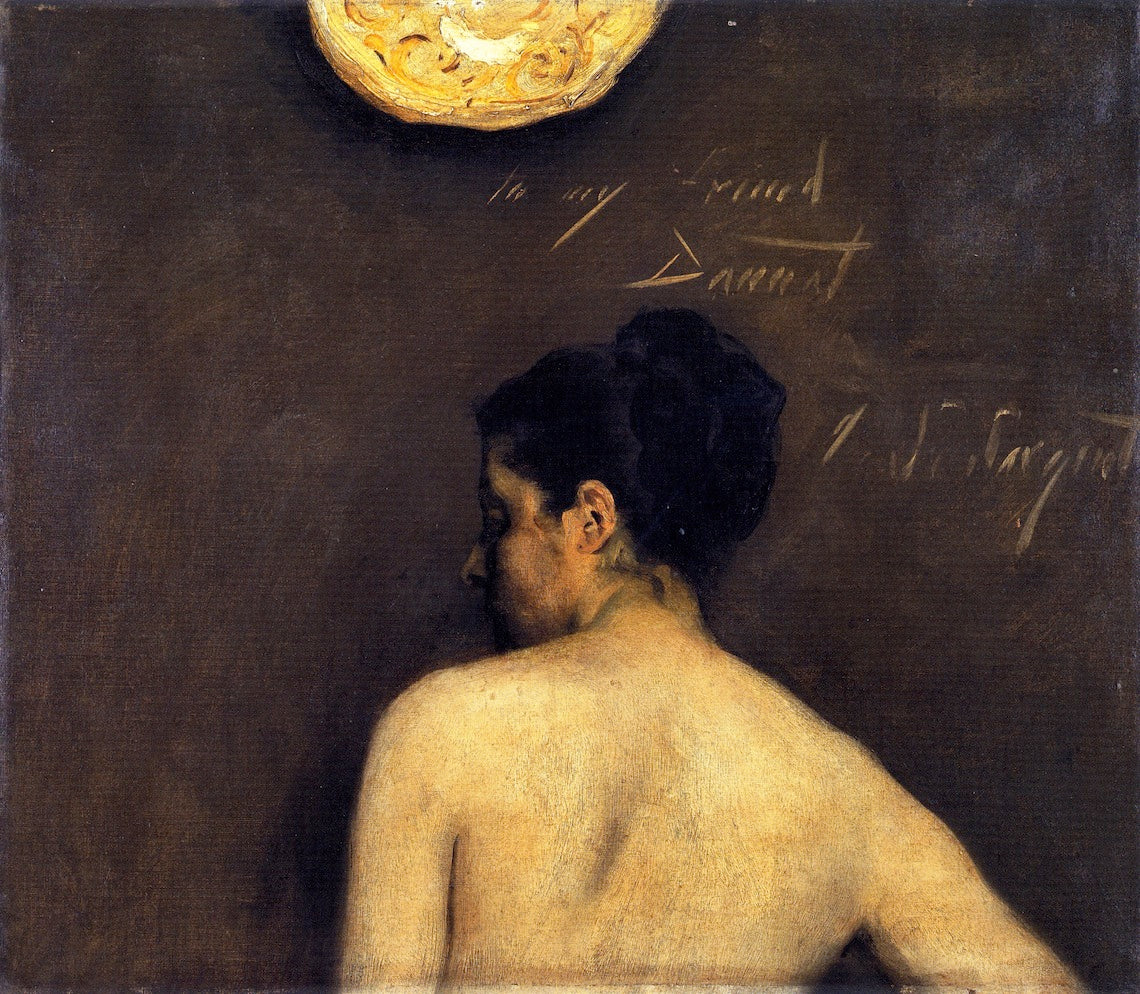 Back View of a Nude Model, vintage artwork by John Singer Sargent, 12x8" (A4) Poster