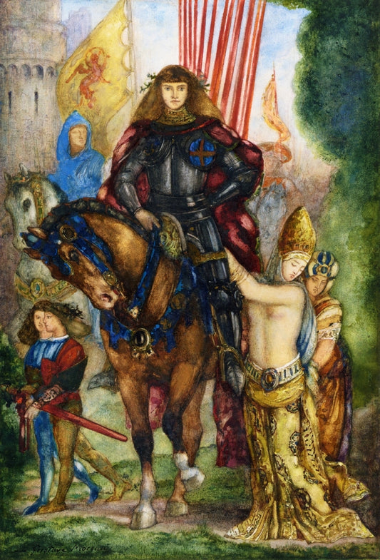 ReÃ®tre et Captives, vintage artwork by Gustave Moreau, 12x8" (A4) Poster