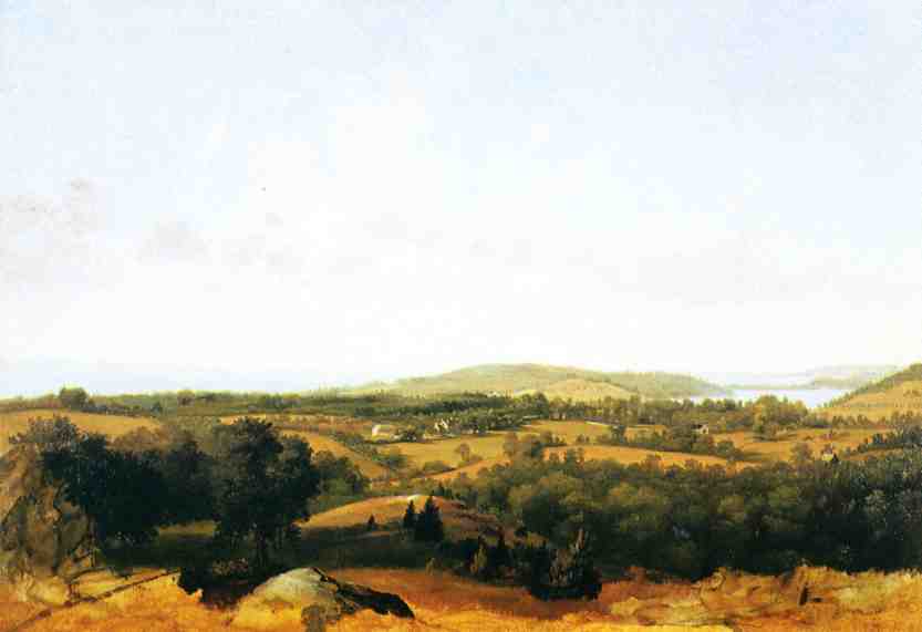 View of Narragansett Bay near Warwick, Rhode Island, vintage artwork by David Johnson, 12x8" (A4) Poster