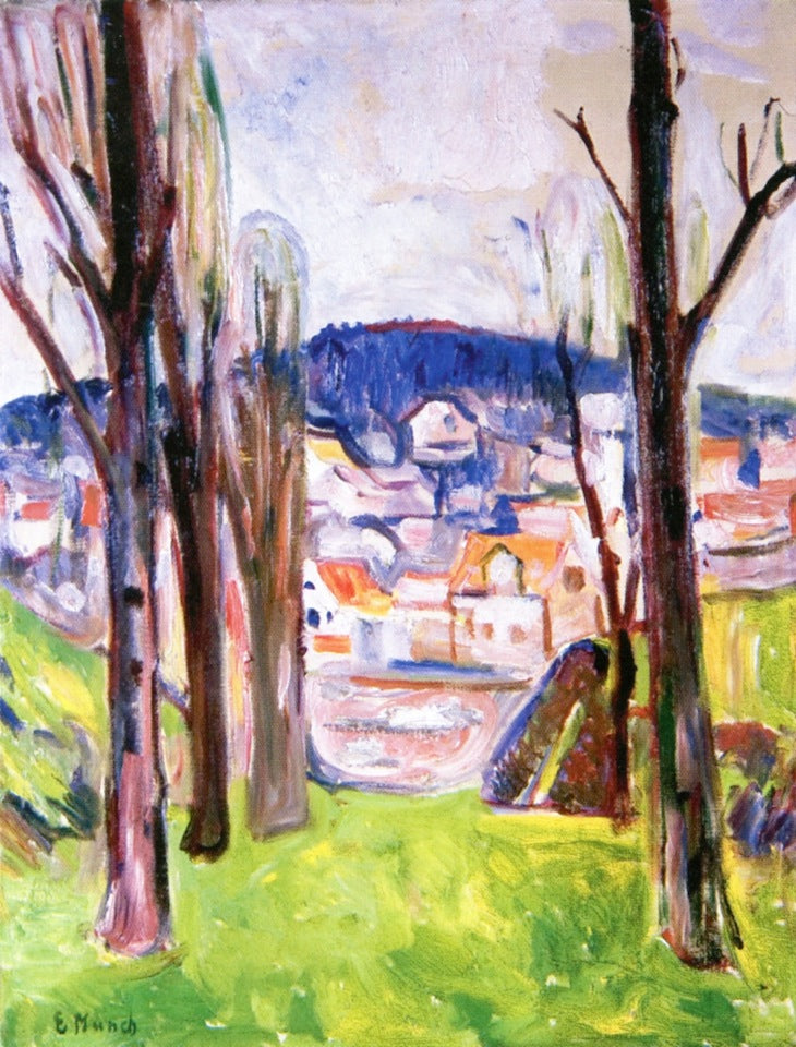 Avenue in Kragerø, vintage artwork by Edvard Munch, 12x8" (A4) Poster