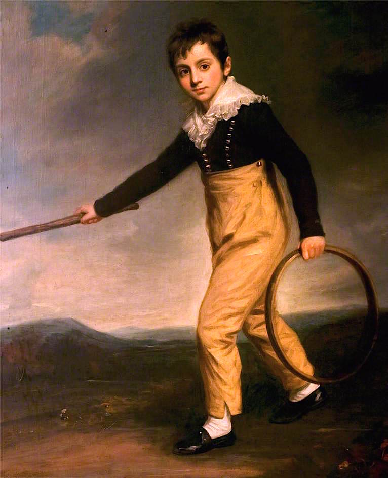 Boy with a Hoop, vintage artwork by John Opie, 12x8" (A4) Poster