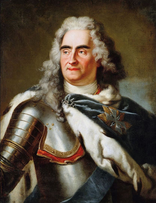 August II the Strong, vintage artwork by Louis de Silvestre, 12x8" (A4) Poster