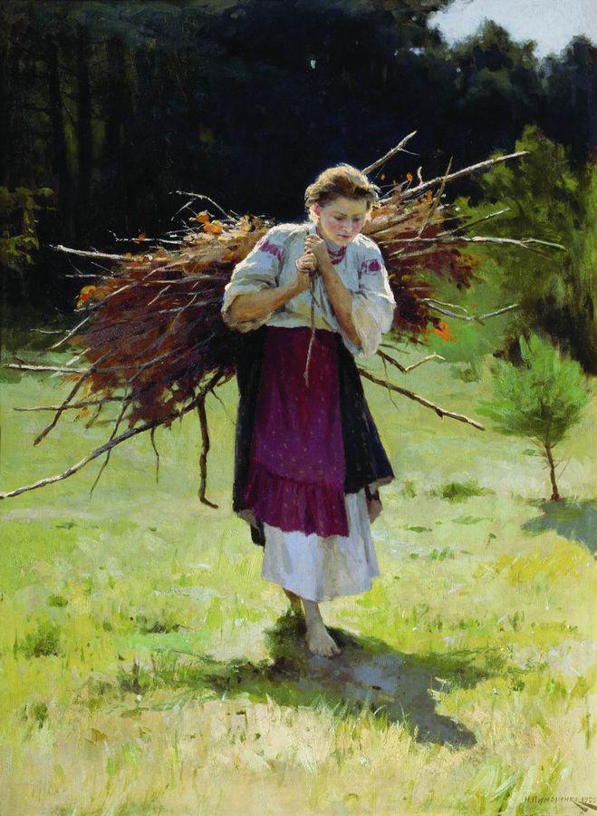 Returning from the Woods by Nikolai Pimonenko,A3(16x12")Poster