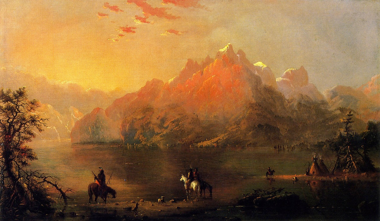 Indians on Green River, vintage artwork by Alfred Jacob Miller, A3 (16x12") Poster Print