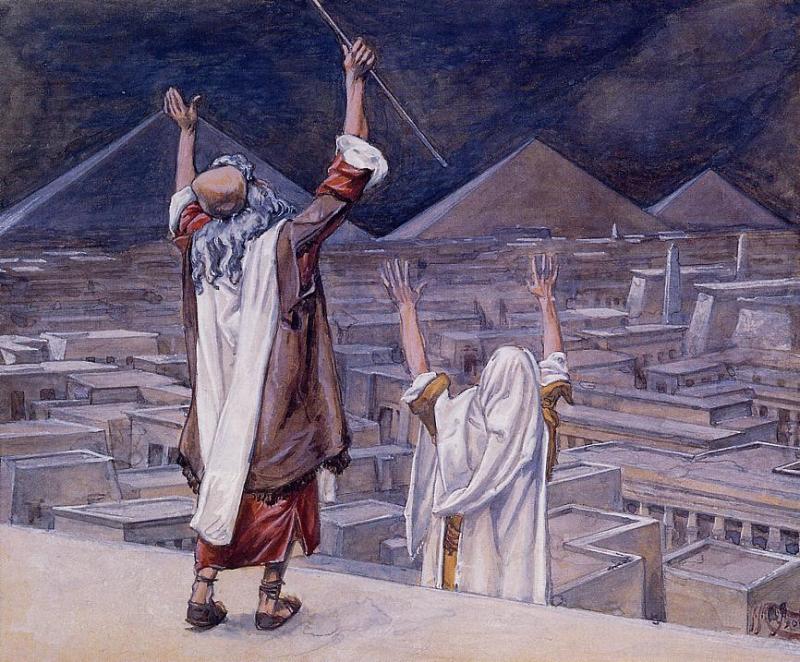 The Plague of Locusts, vintage artwork by James Tissot, 12x8" (A4) Poster