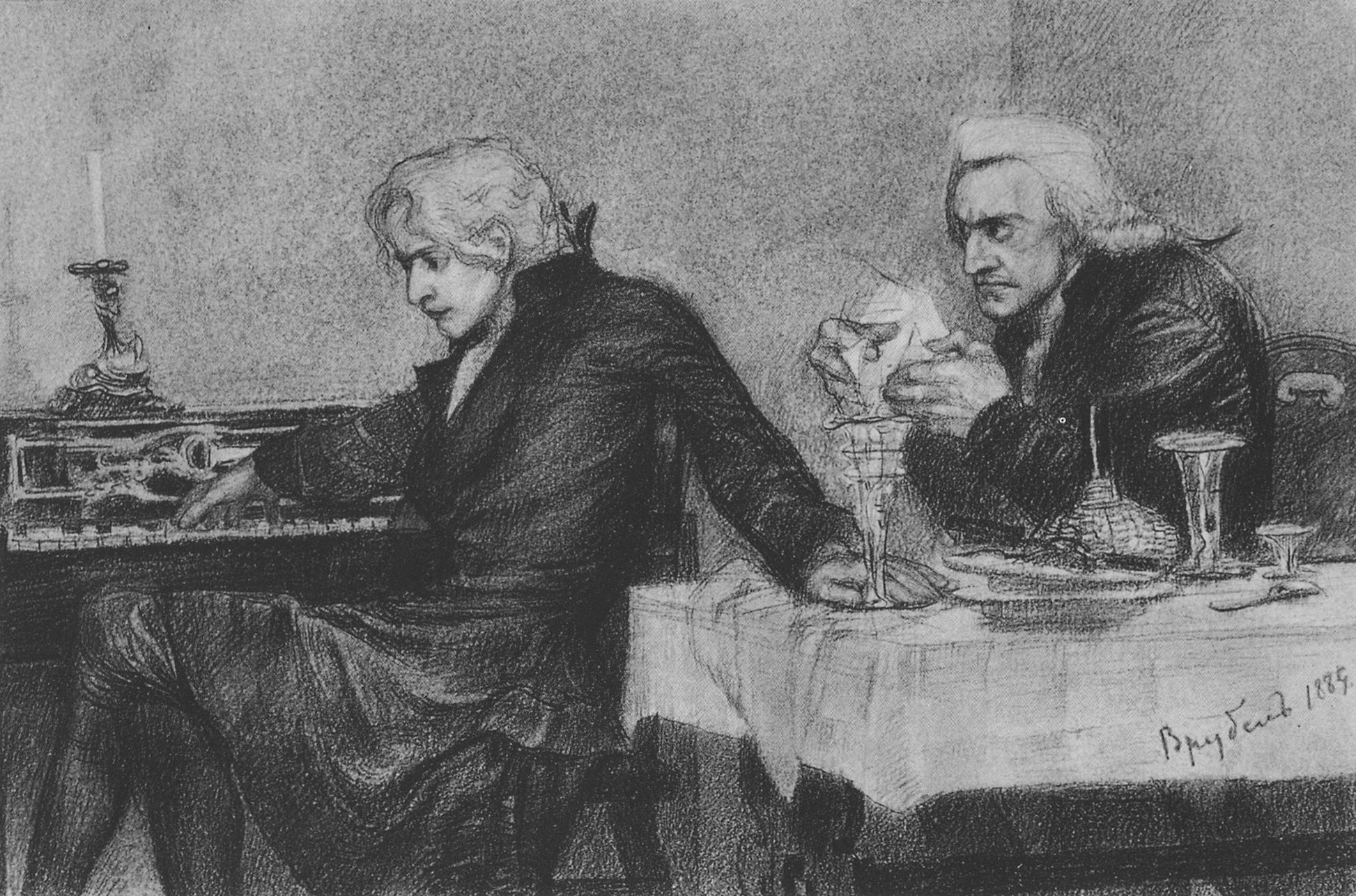 Mozart and Salieri by Mikhail Vrubel,A3(16x12")Poster