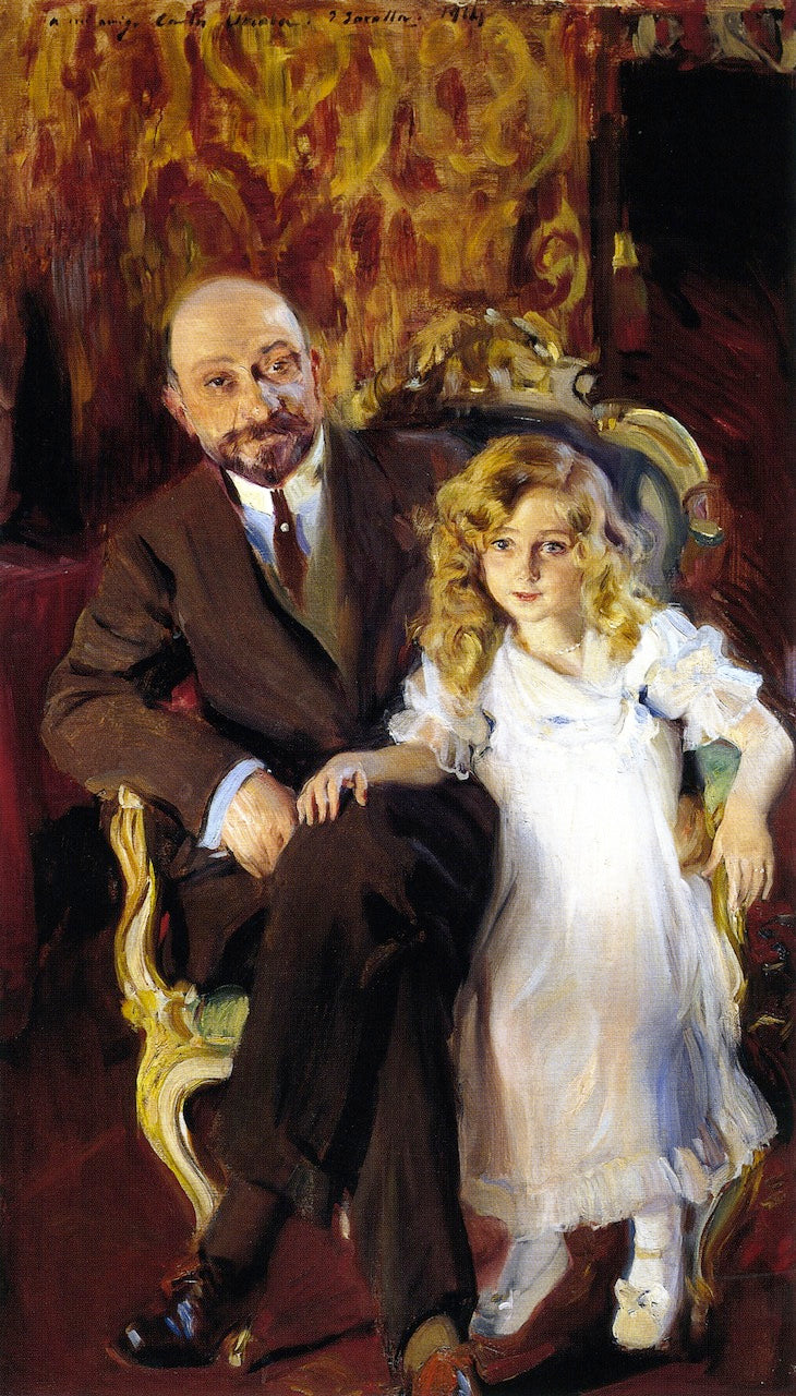 Urcola Ibarra and His Daughter by Joaquin Sorolla y Bastida,A3(16x12")Poster