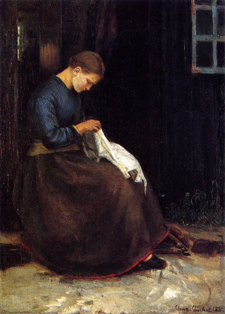 Girl Plucking a Goose by Anna Ancher,A3(16x12")Poster