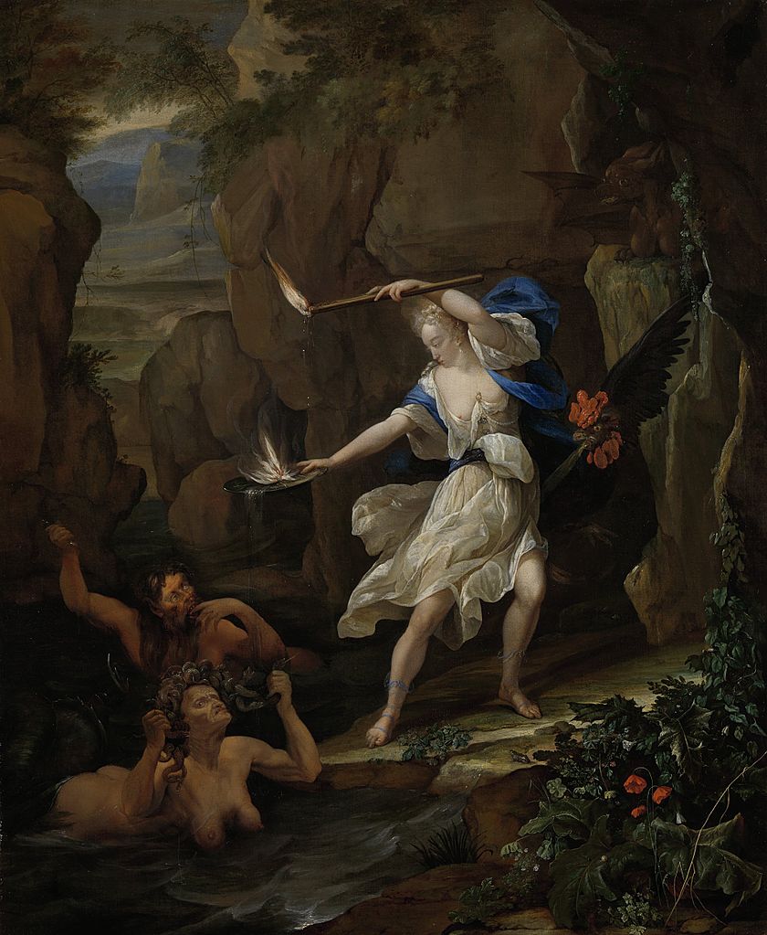 Glaucus and Scylla, vintage artwork by Eglon Hendrick van der Neer, 12x8" (A4) Poster