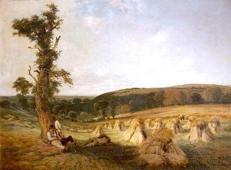 Haymakers Taking a Rest, vintage artwork by George Vicat Cole, 12x8" (A4) Poster