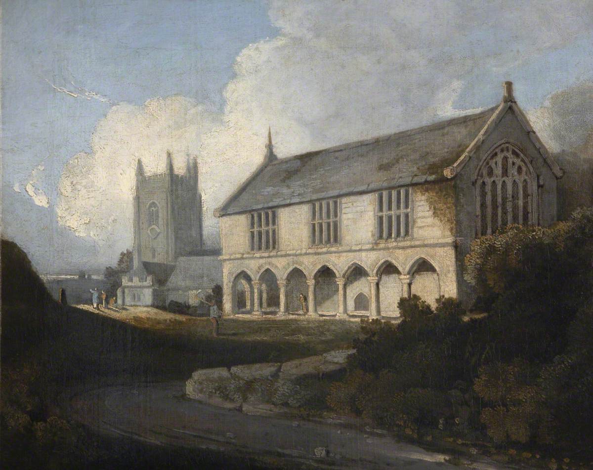 Plympton Grammar School, vintage artwork by Samuel Prout, A3 (16x12") Poster Print