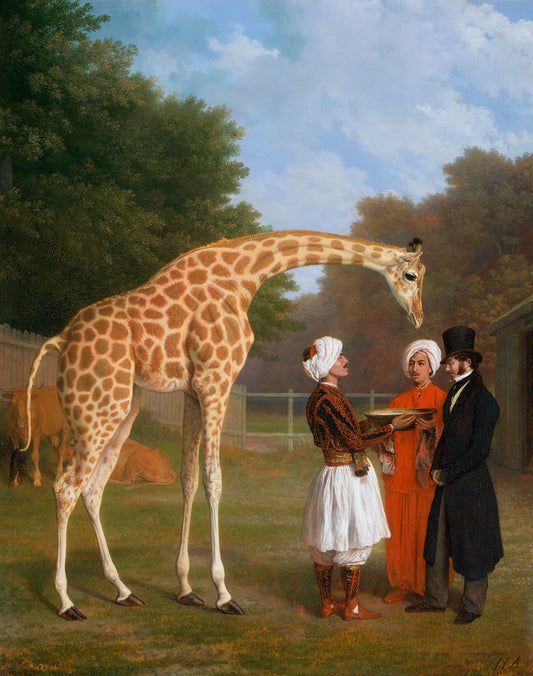 The Nubian Giraffe, vintage artwork by Jacques-Laurent Agasse, 12x8" (A4) Poster