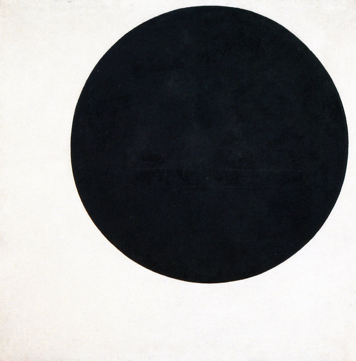 Black Circle, vintage artwork by Kasimir Malevich, 12x8