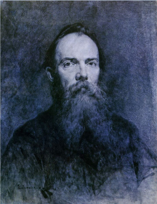 Portrait of Painter Nikolai Murashko, vintage artwork by Nikolai Pimonenko, 12x8" (A4) Poster