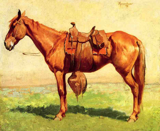 Cow Pony, vintage artwork by Frederic Remington, 12x8" (A4) Poster