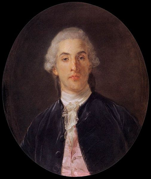 Monsieur Tassin de la Renardiere, vintage artwork by Jean-Baptiste Perronneau, 12x8" (A4) Poster