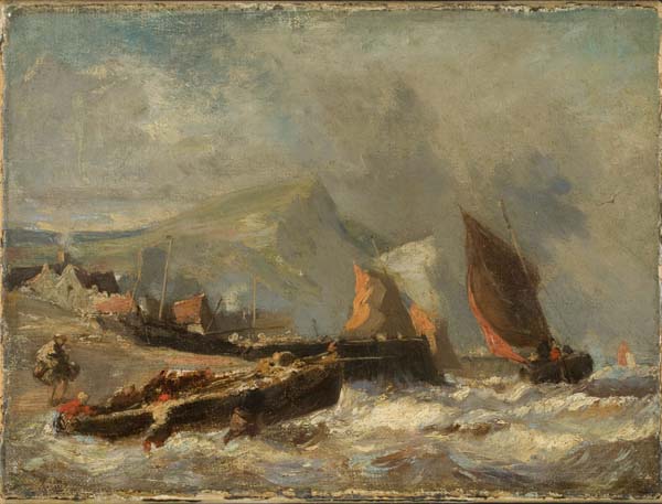 Sailboats, vintage artwork by Eugène Isabey, A3 (16x12") Poster Print