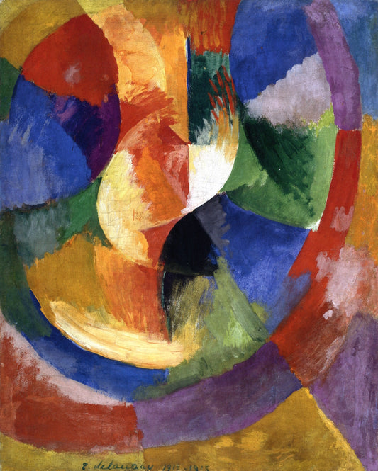 Circular Formes, Sun no. 3, vintage artwork by Robert Delaunay, 12x8" (A4) Poster
