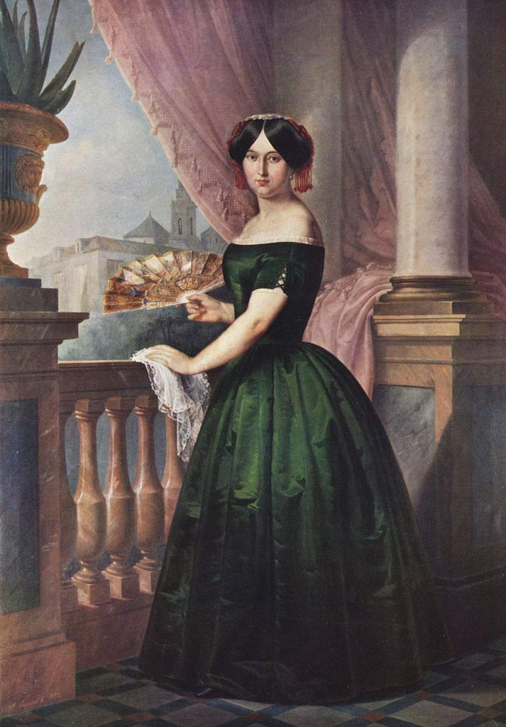 Portrait of Doña Josefa García Solis, vintage artwork by Antonio Maria Esquivel, A3 (16x12") Poster Print