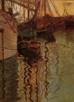 Harbor of Trieste, vintage artwork by Egon Schiele, 12x8" (A4) Poster