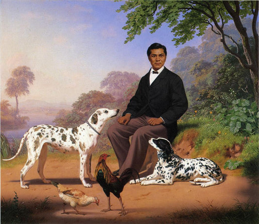 Sacramento Indian with Dogs, vintage artwork by Charles Christian Nahl, A3 (16x12") Poster Print