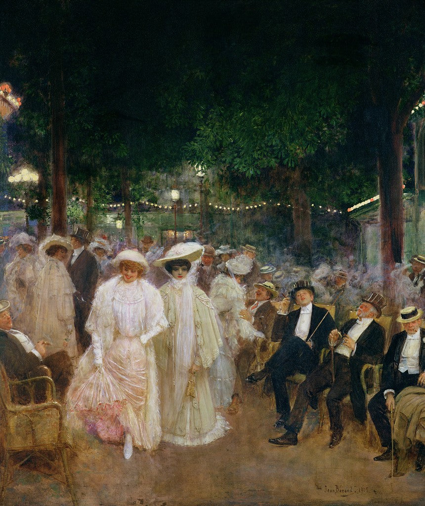 The Gardens of Paris, vintage artwork by Jean-Georges Beraud, 12x8" (A4) Poster