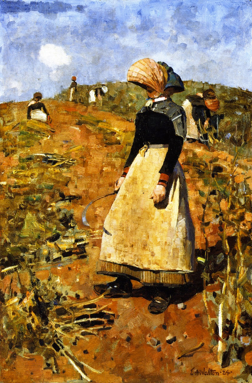 A Berwickshire Fieldworker, vintage artwork by Edward Arthur Walton, R.S.A., P.R.S.W., 12x8" (A4) Poster