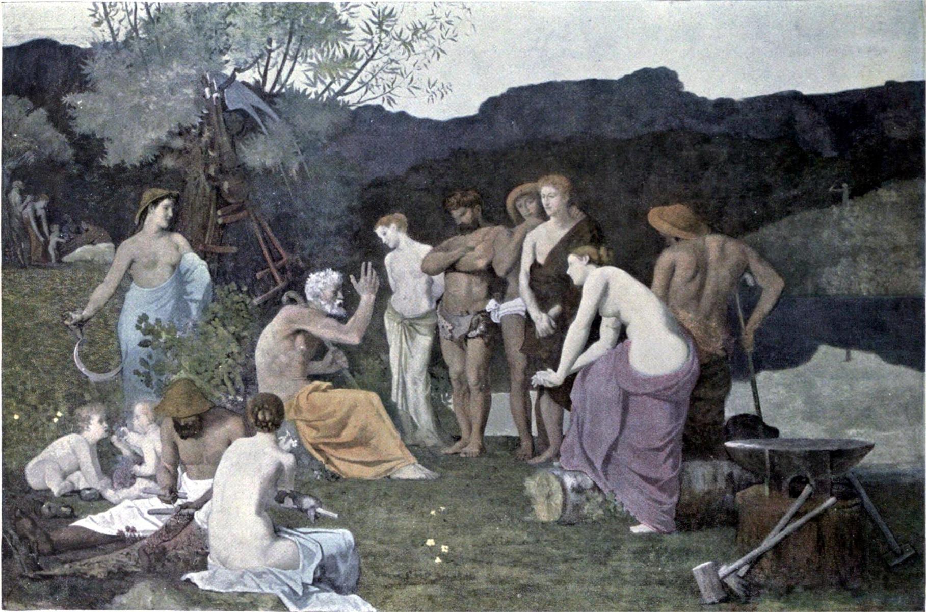 The Rest, vintage artwork by Pierre Puvis de Chavannes, 12x8" (A4) Poster