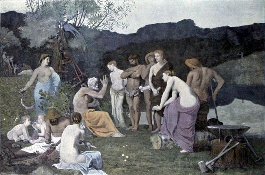 The Rest, vintage artwork by Pierre Puvis de Chavannes, 12x8" (A4) Poster