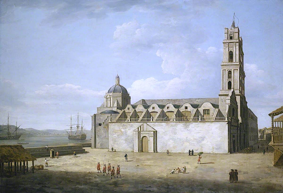 The Cathedral at Havana, August–September 1762, vintage artwork by Dominic Serres, 12x8" (A4) Poster